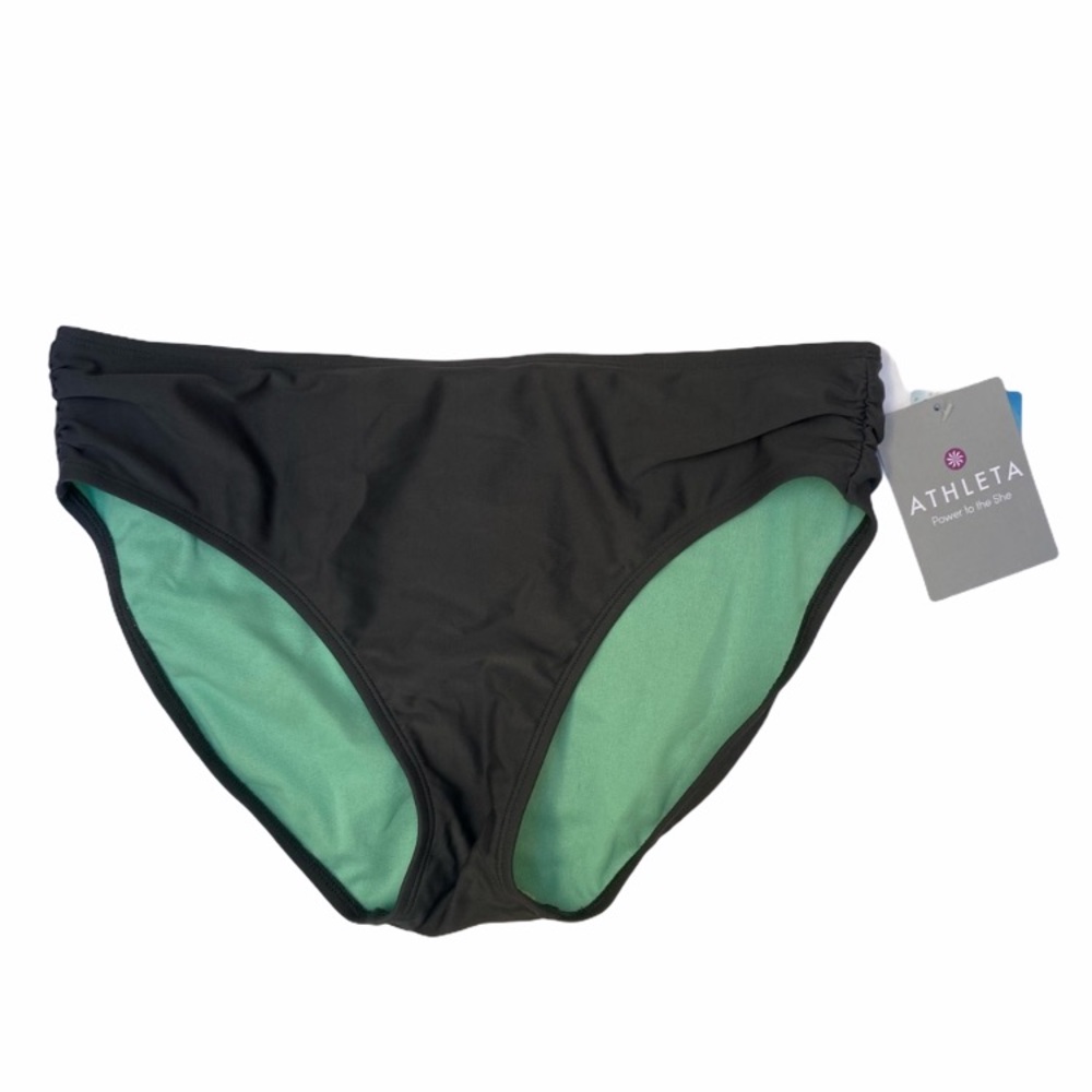 NEW Athleta swim bikini bottom size M gray
